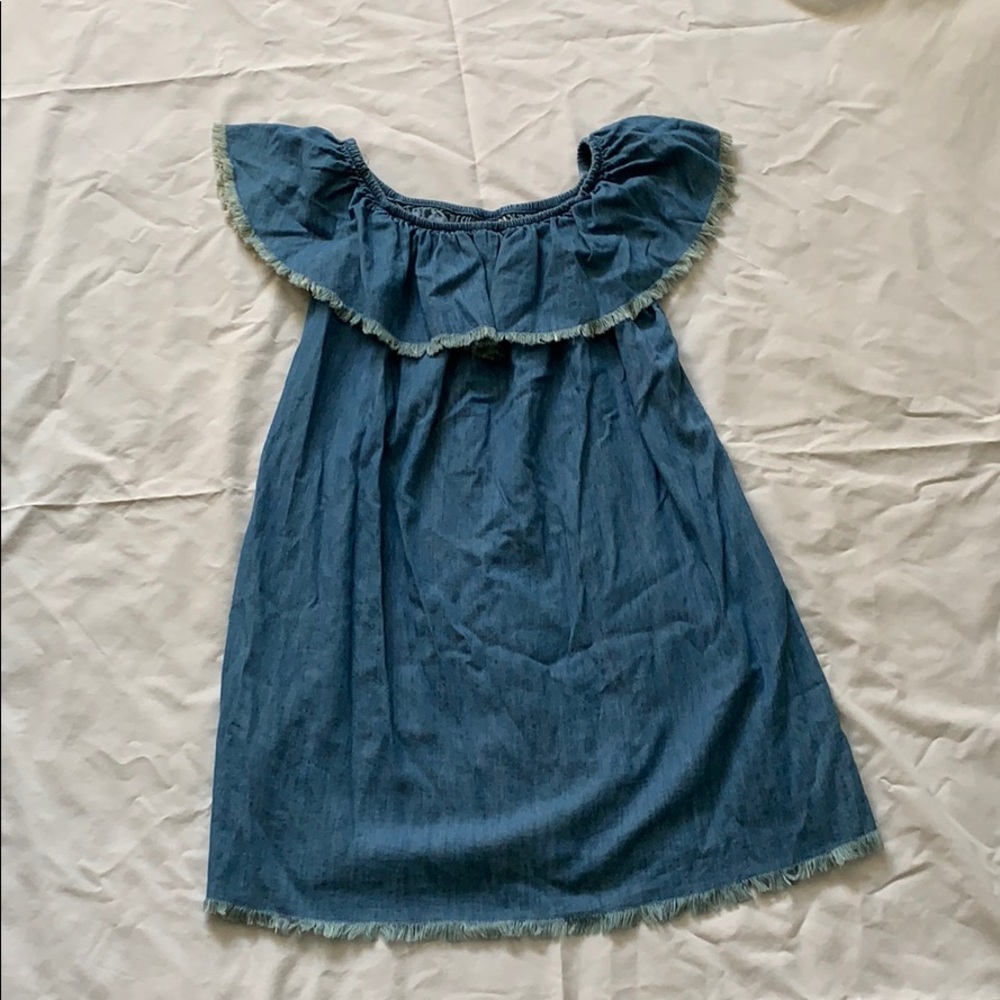 Off-the-shoulder denim dress